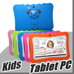 dhl kids brand tablet pc 7" quad core children tablet android 4.4 allwinner a33 google player wifi big speaker protective cover