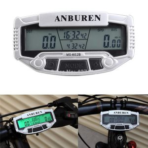 digital lcd display cycling bike bicycle computer odometer speedometer with green backlight thermometer,clock and satch etc.