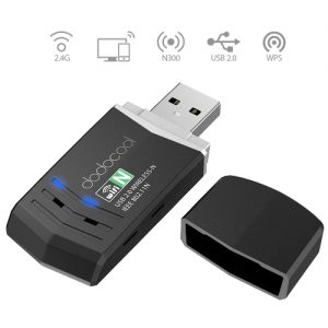 dodocool N300 Wireless-N Wireless Network USB 2.0 Adapter Wi-Fi Dongle 2.4 GHz 300 Mbps Support Windows XP/Vista/7/8/8.1/10/Mac OS X 10.4-10.10 Black