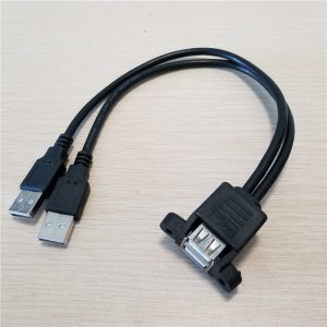 dual usb 2.0 type a female to splitter usb a male adapter data extension cable 25cm with screws can be fixed on the chassis baffle