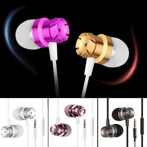 e172 new gift dz in-ear supper bass metal earbuds earphone headphone microphone 3.5mm