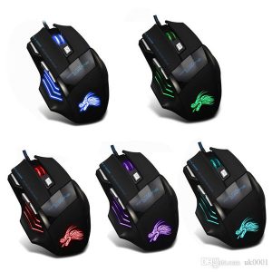 ell professional 7 buttons adjustable usb cable led optical gamer mouse 5500dpi wired gaming mouse for computer lappc mice black