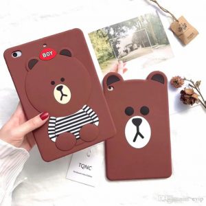 good quality new for ipad 2 3 4 5 6 case cartoon bears tablet pc protective cover soft silicone back cover for pad pro mini shell cases