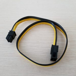 graphics card 6pin power extension cable adapter male to female for pc diy btc miner diy 50cm yellow