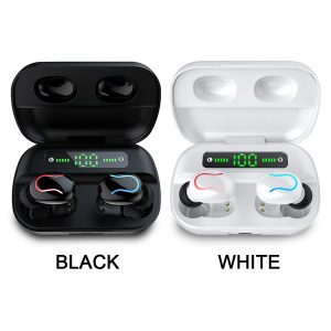 hbq q82 wireless bluetooth 5.0 headphones tws in ear true wireless earbuds ipx7 waterproof earphones 8d stereo noise cancelling headset