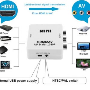 hdmi interface mini hd video converter box hd to av/cvsb video hdmi to av adapter hdmi2av support ntsc and pal output