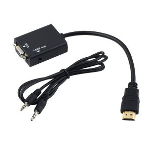 hdmi male to vga female & 3.5mm audio cable hd video cable converter adapter 1080p hdtv