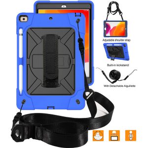 hybrid shockproof should strap hand strap pen holder case for ipad 7th gen 10.2 mini 4/5 air 2/pro 9.7 for samsung t515 t510 t290