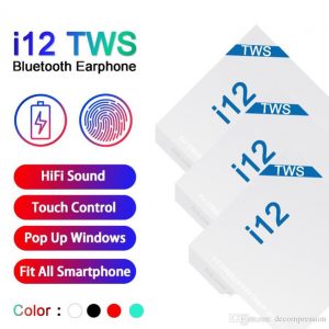 i12 tws bluetooth 5.0 wireless bluetooth headphones support pop up window earphones colorful touch control wireless headset earbuds sale