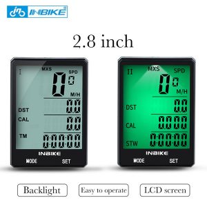 inbike 2.8'' large screen bicycle computer wireless bike computer cycling measurable satch rainproof speedometer odometer