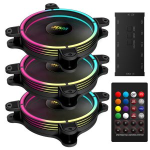 jesm colorful j3 symphony rgb fans 12cm cooling fan case fan sparkling chassis fan with multi mode discoloration aurora