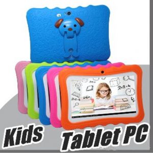 kids brand tablet pc 7 inch quad core children tablet android 4.4 allwinner a33 google player wifi big speaker protective cover dhl