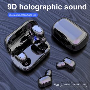 l21 wireless earphones bluetooth 5.0 earbuds mini tws sports stereo headset with microphone noise cancelling charging box for cell phone