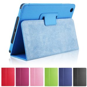 litchi leather smart case flip folding folio cover for ipad air 2 mini 2 3 4 ipad pro 9.7 10.5