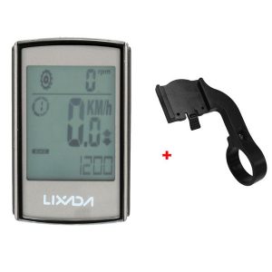 lixada multifunctional 3-in-1 wireless lcd bicycle cycling computer with cadence heart rate monitor chest strap water-resistant