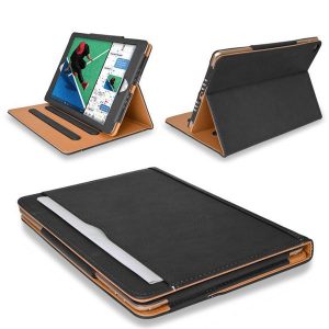 luxury tan soft leather wallet stand flip case smart cover for new ipad 9.7 2017 2018 air 2 3 4 5 6 7 air2 pro 10.5 mini air2 mini4