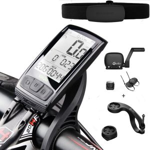 m4 bicycle computer speedometer bicycle with speed & wireless cadence sensor can connect bluetooth antone + (set one heart heart