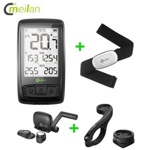 meilan bluetooth 4.0 wireless bicycle computer with speed sensor chest heart rate monitor waterproof bike speedometer odometer