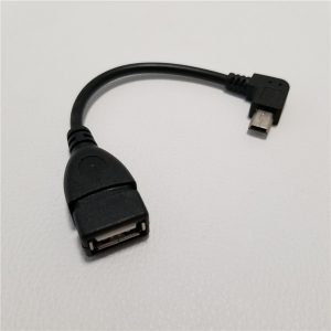 mini usb 90 degree left angle to usb type a adapter data extension cable male to female black 10cm for car audio diy