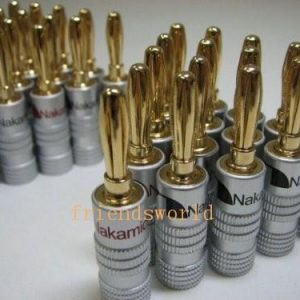 nakamichi 24k gold speaker banana plugs connector 500pcs/lot ing