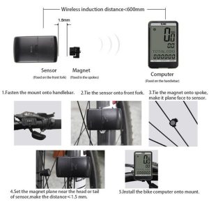 new sunding waterproof lcd display bike bicycle speedometer wireless computer sach odometer with green backlight