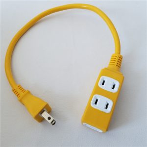 one us standard ac power socket plug to 3 port outlet receptacle yellow 15a