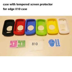 outdoor cycling edge 810 computer silicone rubber protect case with tempered screen film protector for garmin edge 810