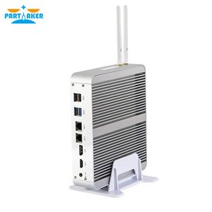 partaker fanless mini computer i5 7260u 2*ddr4 msata+m.2 ssd micro pc win10 pro barebone htpc nuc vga hdmi