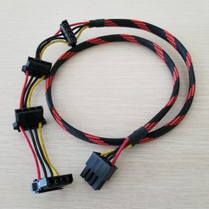 pc diy tt tr2 rx 850w atx mod 8pin to 4 4pin ide molex power supply cable cord 18awg wire nylon net total 80cm