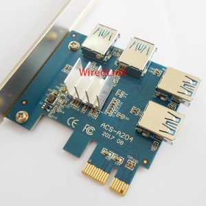 pci-e x1/x16 graphics adapter card to muti-usb 3.0 interface slot card expansion riser for btc miner diy