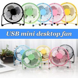 portable electric 4" metal head usb fan 360 rotate mute radiator fans mini air cooler cooling deskpower pc lapfor home office