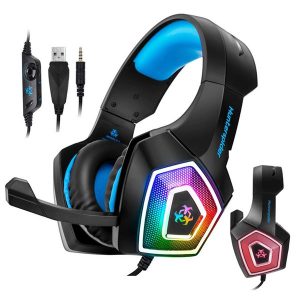 professional gaming headset hunterspider v1 stereo bass surround earphone colourful light up gamer luminous headphones for ps4 xbox one pc