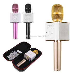 q9 bluetooth microphone portable handheld wireless ktv karaoke player dual horns loudspeaker speaker for iphone 7 plus samsung dhl