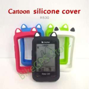 rider 530 bike computer silicone cover cartoon custom edition rubber protective case + lcd screen protector (for bryton 530)