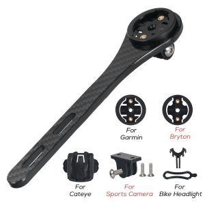 road bike handlebar stem full carbon fiber computer or light or camera mount holder bracket for bryton for garmin cateye