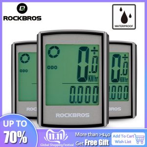 rockbros cycling waterproof bicycle computer lcd backlight satch wireless bike computer speedometer odometer mtb accessories