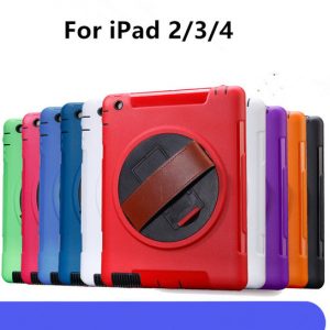 shockproof havey duty full body rugged protective case for ipad min 2 3 4 with 360 degree kickstand hand strap for ipad min4