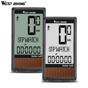 solar cell 5 languages wireless bike computer auto on/off cycling speedometer odometer waterproof backlight bicycle satch