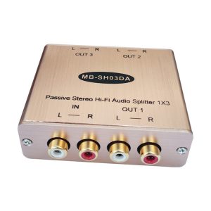 stereo splitter 3-ch rca audio splitter 3 way audio distributor one in three out rca audio