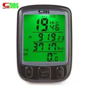 sunding sd-563b bicycle computer water resistant cycling odometer speedometer with green lcd backlight bike computer sd - 563b