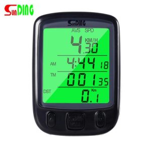 sunding sd 563b waterproof lcd display cycling bike bicycle computer odometer speedometer with green backlight wholesale