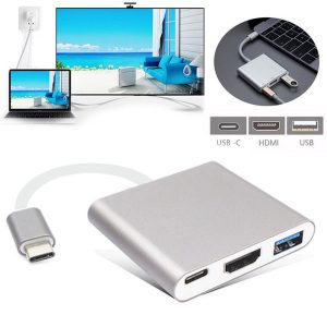 to usb-c 4k hdmi usb3.0 adapter 3 in 1 hub for apple macbook usb 3.1 type c interface 10 gbps transfer data