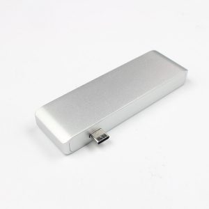 type-c to usb 3.0 & sd & tf card reader type c combo with pd converter adapter multi-function silver