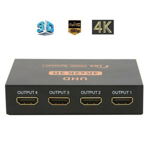 ultra hd 4k hdmi splitter 1x4 port 3d uhd 1080p 4k*2k video hdmi switch switcher hdmi 1 input 4 output hub repeater amplifier