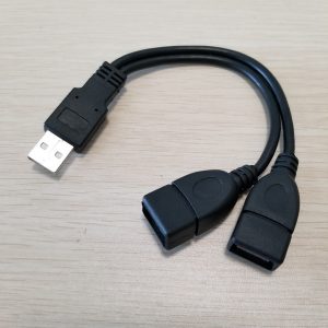 usb 2.0 type a 1to 2 splitter power data extension cable for desk pc phone 20cm black male to female