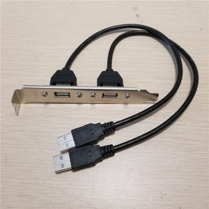 usb 2.0 type a 2 x male adapter to 2 x female interface data extension cable with baffle bezel iron plate 30cm