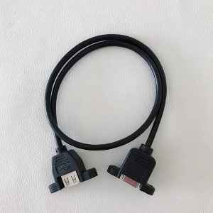 usb 2.0 type b to usb type a female to female data extension cable panel mount with screws black 50cm