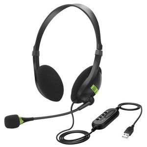 usb headset with microphone noise cancelling computer pc headset lightweight wired headphones for pc /lapmac/ school/kids /call center