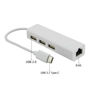 usb3.1 type-c usb-c to rj45 ethernet lan adapter with 3 port usb 3.1 type c splitter usb hub for notebook