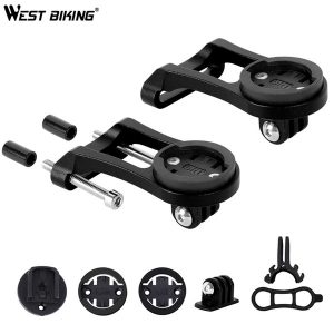 west biking bike computer mount for bike gps computer garmin, bryton, cateye, igpsport, headlight, camera stem extension